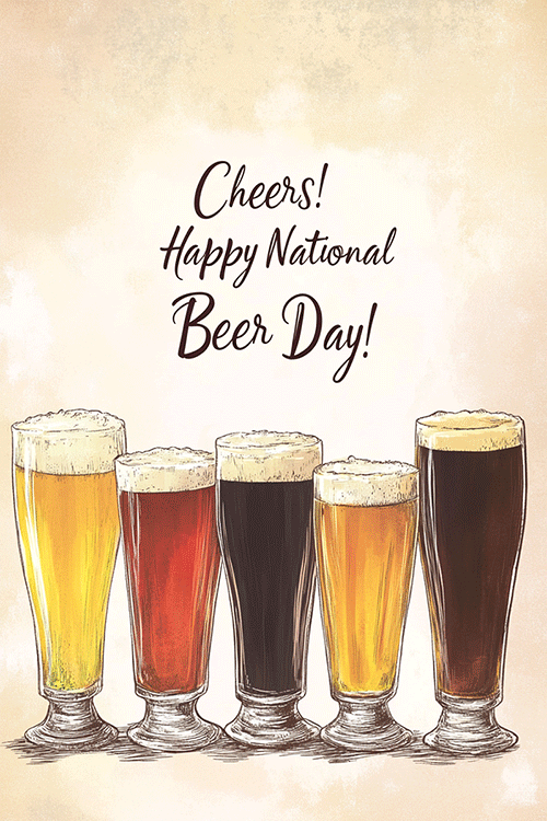 Cheers Happy National Beer Day ecard